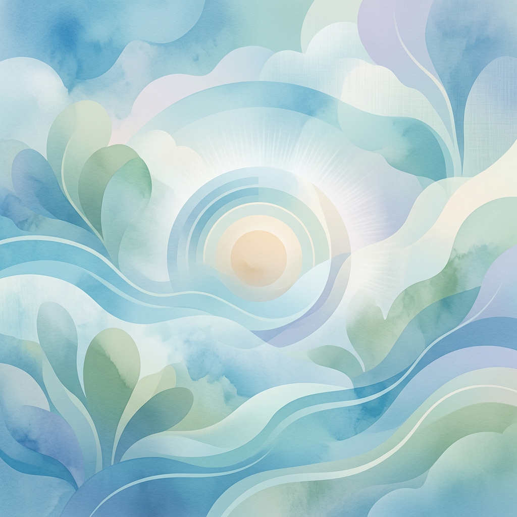 Calm abstract scene symbolizing stress reduction
